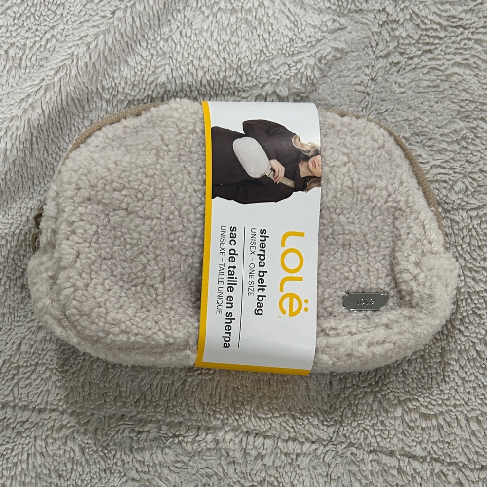 Lole Cream Sherpa Waist Bag